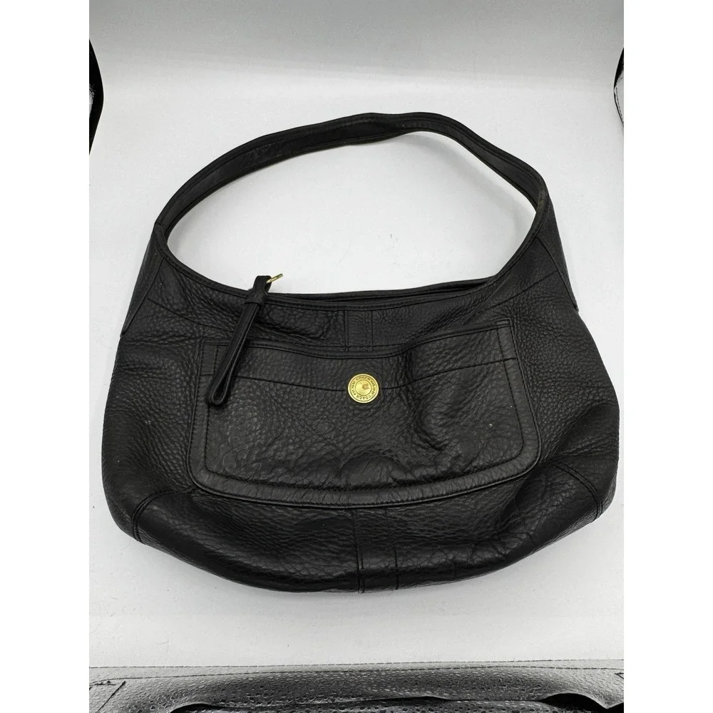 COACH Ergo Leather Tote Bag Black Grained Leather Handbag Authentic GC PT3